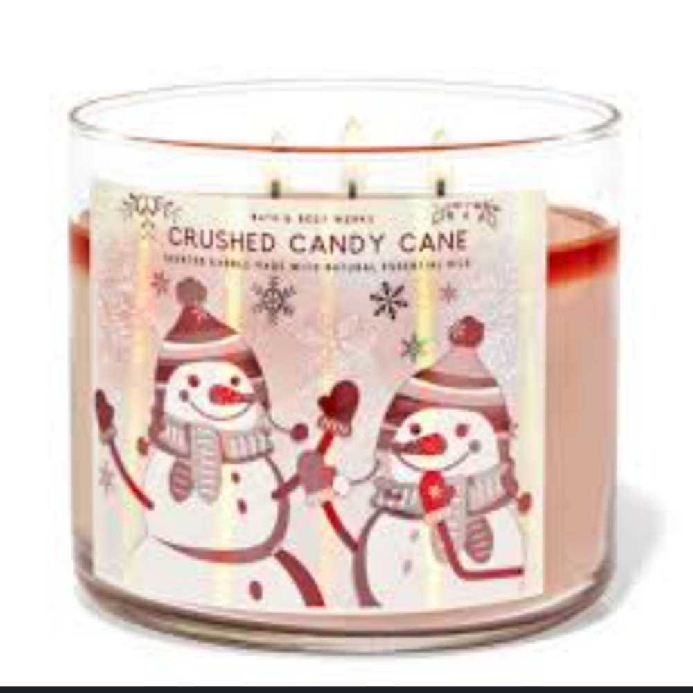 Bath & Body Works 3 Wick in Crushed Candy Cane NWT